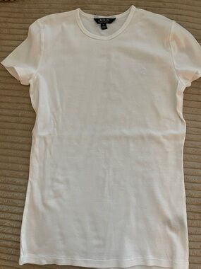 Lauren Ralph Lauren White Crewneck Short Sleeve Tee - Slim Fit